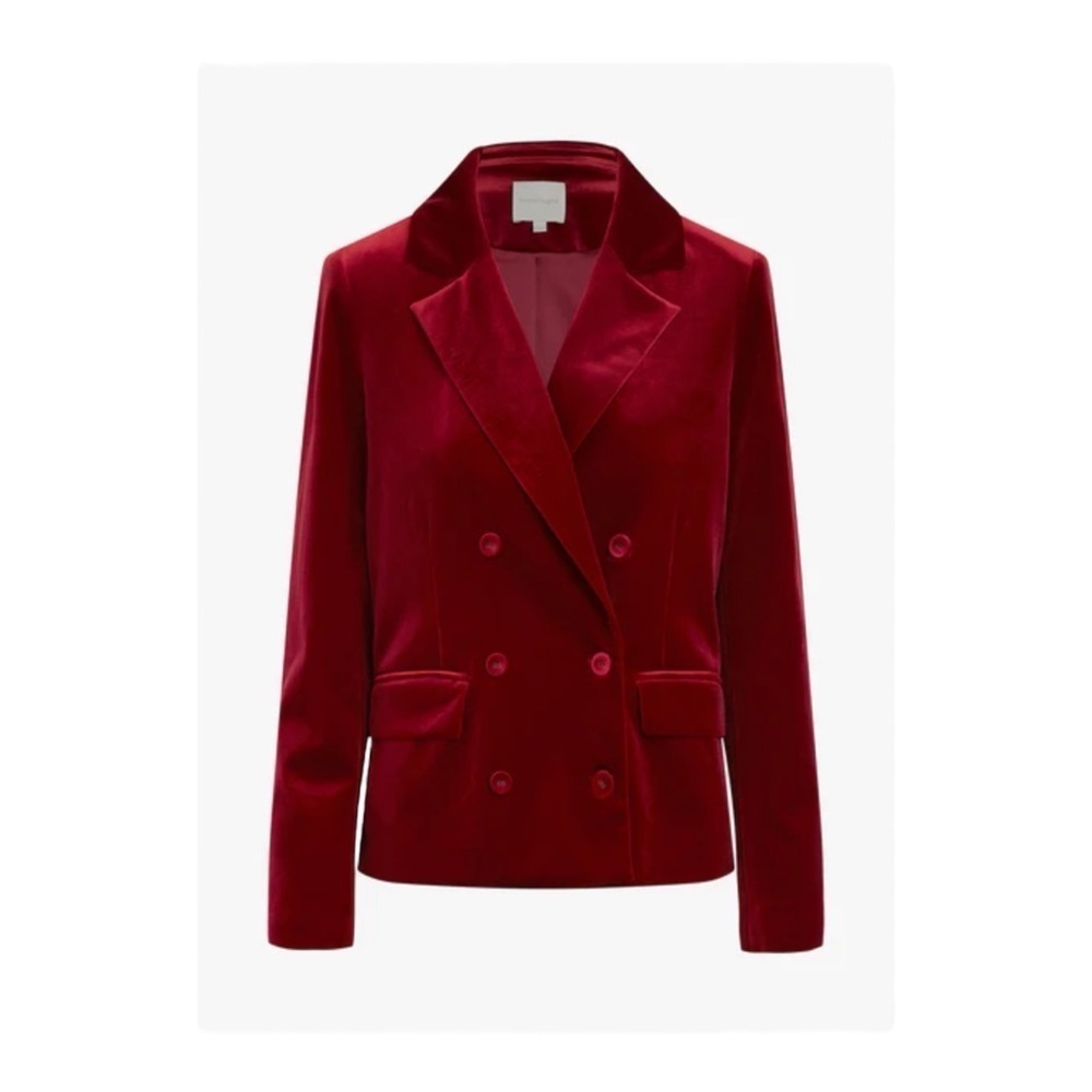 FAVORITE DAUGHTER Amore Velvet Blazer in Maroon NWT - Picture 2 of 11
